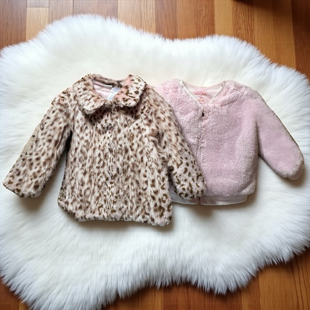 Leopard Print and Pink Fuzzy Jackets